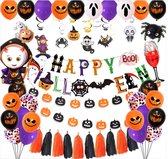 Halloween feestset - Halloween decoratie - Halloween ballonnen - Halloween banner - cartoon ballonnen - spinnen ballonnen