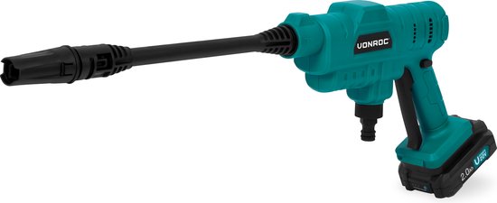 VONROC Accu drukreiniger 20V - 24bar - 198 l/h - Incl. 5m aanzuigslang, reinigingsmiddelenfles en regelbare spuitmond - Incl. 2x 2.0Ah Accu en Snellader van VONROC — afbeelding 3