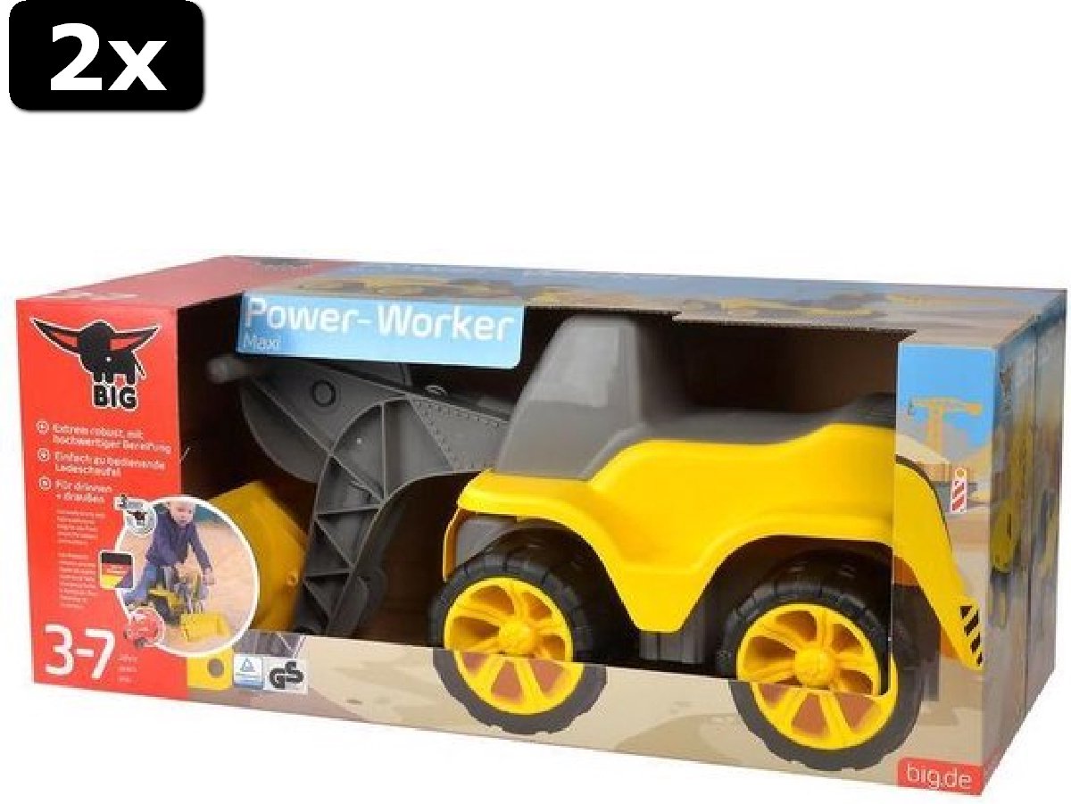 2x BIG Power Worker Maxi Loader Wiellader Werkvoertuig Loopauto