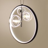 Hanglamp Industrieel Plafondlamp Industriele Hanglamp Eetkamer - Plafondlamp Zwart Glas 3 Glazen bollen 40cm