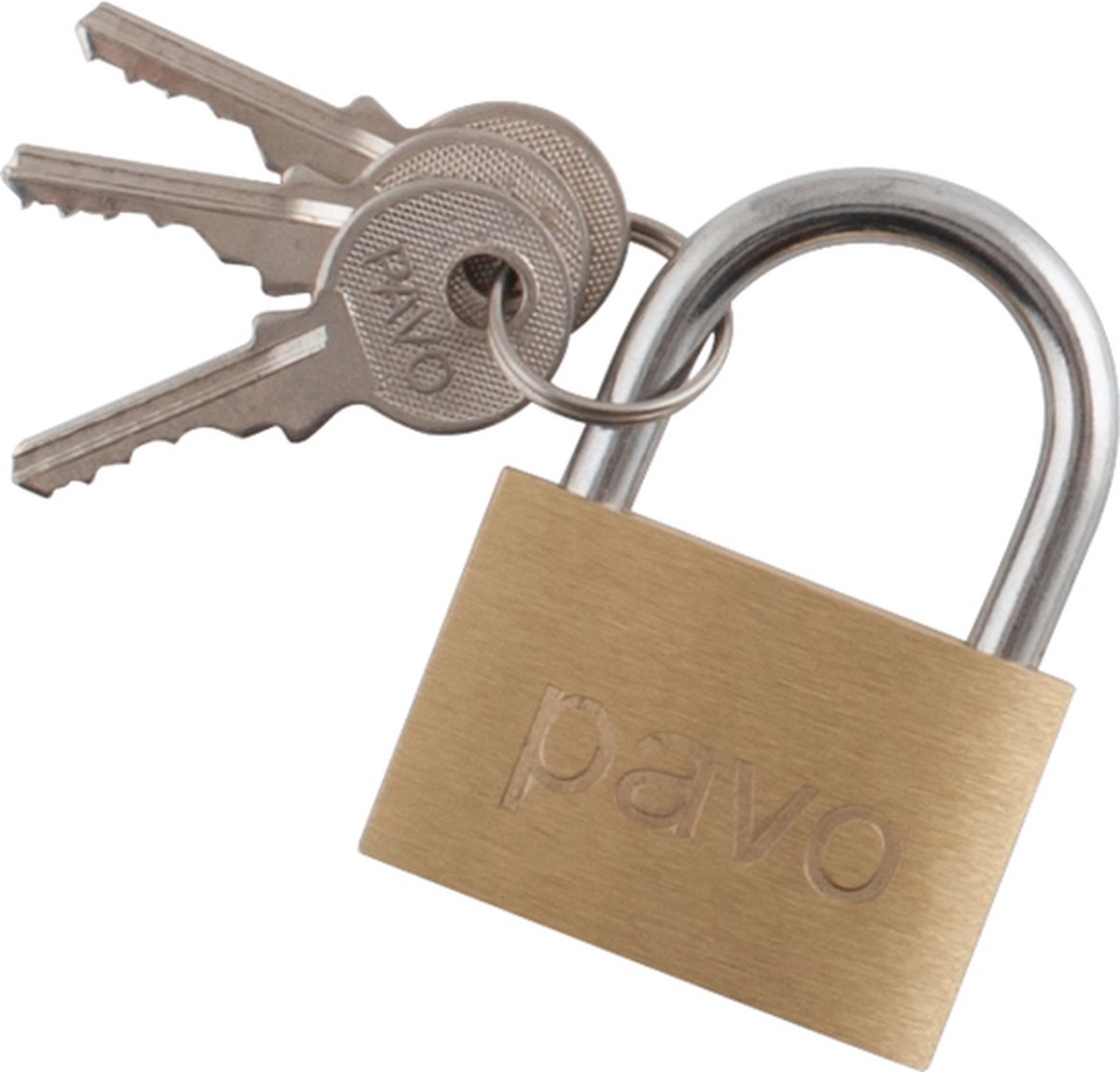 Hangslotje Pavo - Messing 4cm - Inclusief 3 sleuteltjes - Kofferslot - Bagageslot - Gratis Verzonden