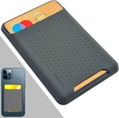 SMP® Magsafe Wallet - Kaarthouder - Pasjeshouder - Siliconen - geschikt voor Apple iPhone 12 en 13 - Grijs
