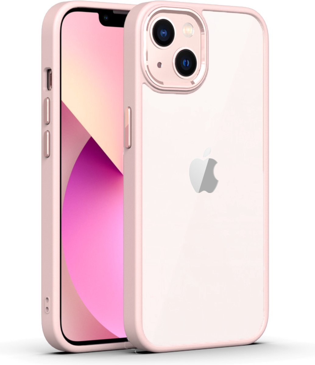 Stargoods - iPhone 12 hoesje - iPhone 12 hoesje Transparant - iPhone 12 hoesje roze - Apple hoesje iPhone 12 - iPhone 12 Pro hoesje - Mat - Gratis screenprotector