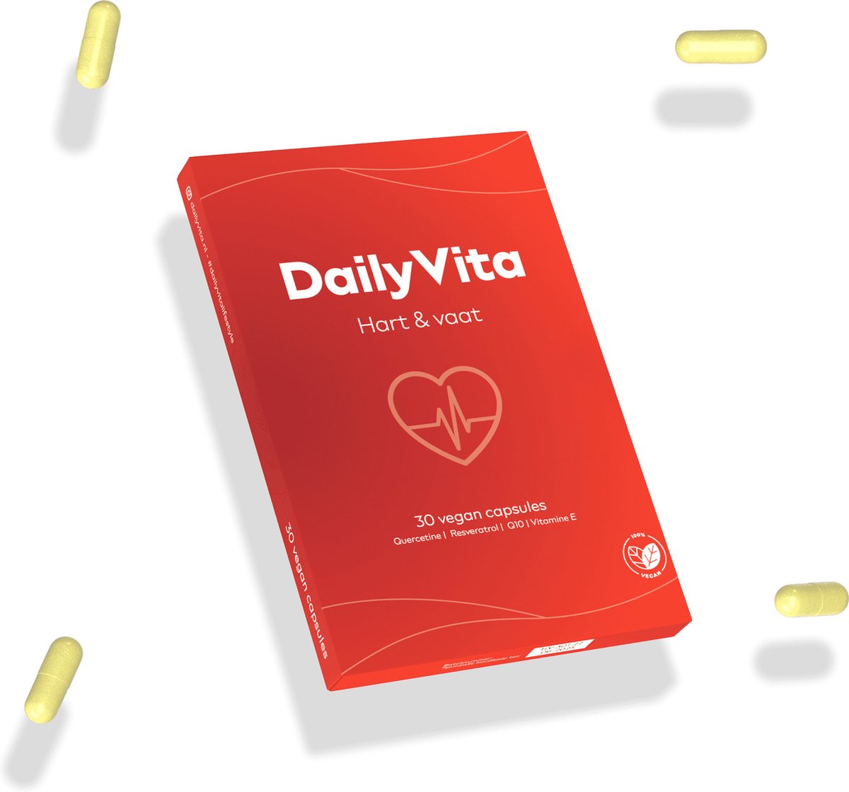 DailyVita - Hart & vaat - 30 vegan capsules - met Resveratrol, Quercetine, Q10 en Vitamine E