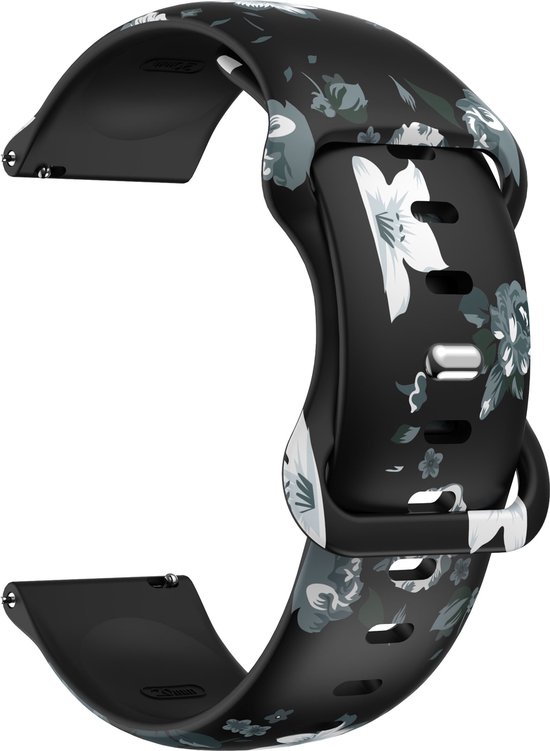 YONO Special Sport Bandje 20mm - Horlogebandje geschikt voor Samsung Galaxy Watch 6 / 5 / Pro / 4 / 3 / Active 2 - Garmin Approach / Forerunner / Venu 2 Plus / SQ / Vivomove - Polar Ignite / Unite – Huawei - Zwart