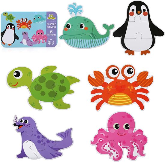 HOUTEN puzzel voor kinderen, GROTE educatieve puzzel, Dieren in de tuin