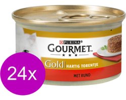 24x Gourmet Gold - Hartig Torentje Rund - Kattenvoer - 85g