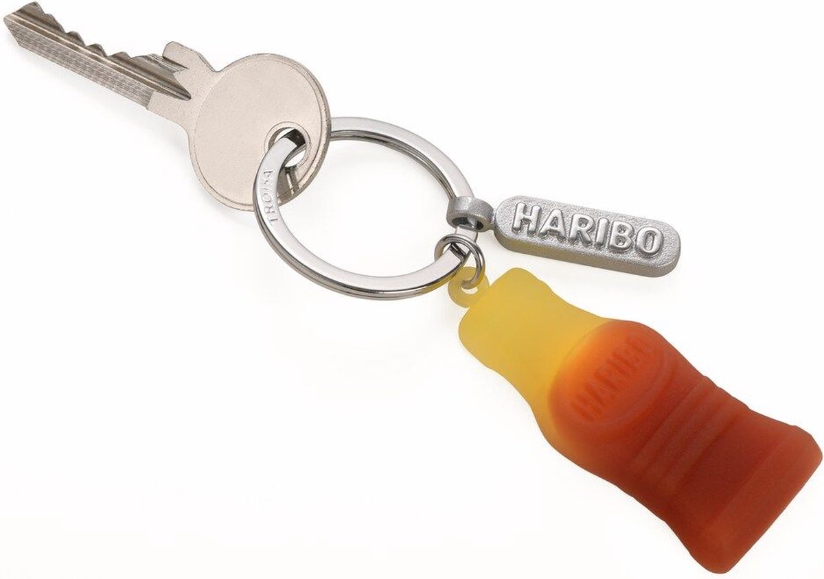 Troika Sleutelhanger HARIBO colafles, met Haribo logo tag.
