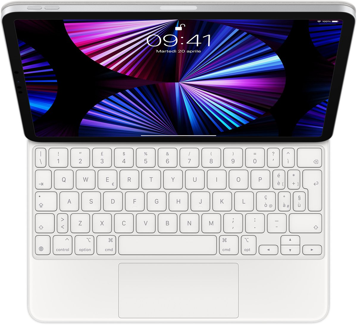 Apple Magic Keyboard voor de Apple iPad Air 11 inch (2026) M4 / (2025) M3 / (2024) M2 / Air 5 (2022) / Air 4 (2020) / Pro 11 (18/20/21/22) - QWERTY / IT - Wit