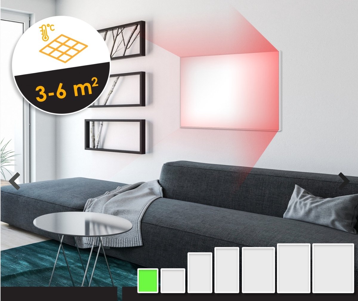 thumbnail: Alpina Elektrische Infrarood Paneelverwarming 2000W – Met Thermostaat, Timer En App Bediening