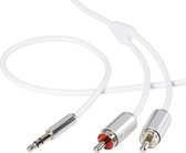 SpeaKa Professional SP-7870524 Cinch / Jackplug Audio Aansluitkabel [2x Cinch-stekker - 1x Jackplug male 3,5 mm] 1.50 m