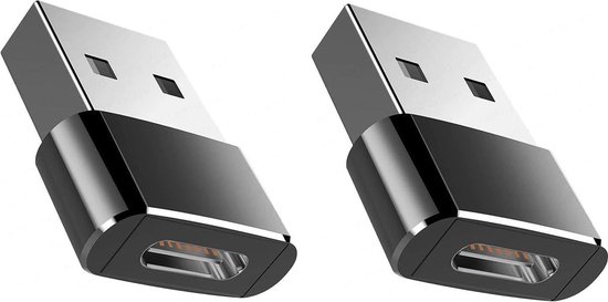 Joyroom® Universele USB-A naar USB-C Adapter (2 Stuks) - Converter - Zwart