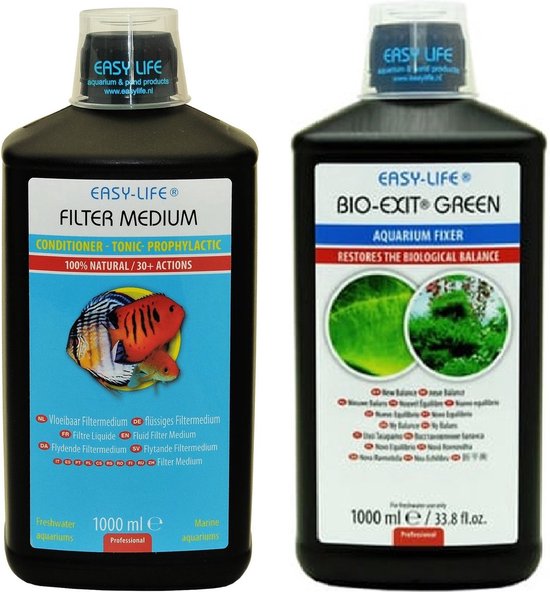 Foto: Easy life filter medium waterverbeteraar easy life bio exit green 2x 1000 ml