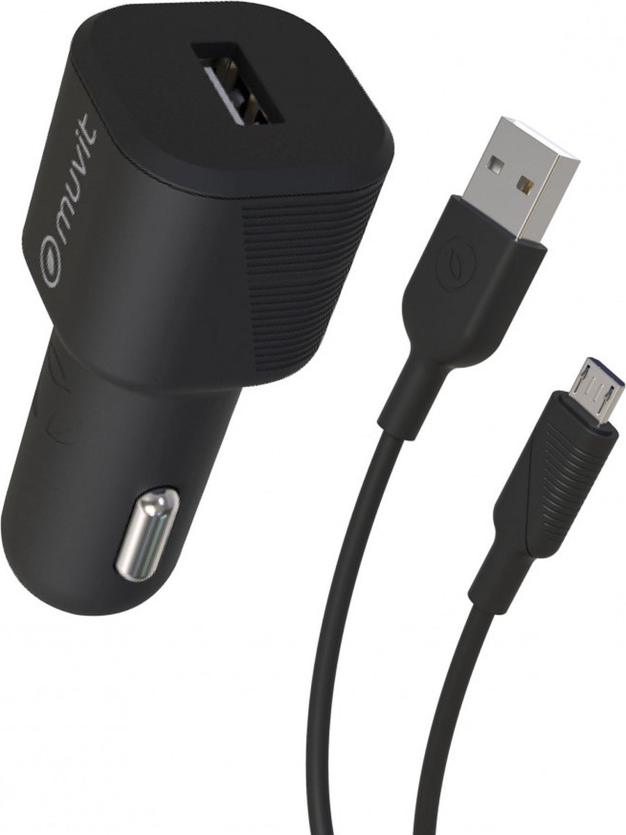 Muvit MCPAK0016 oplader voor mobiele apparatuur Universeel Zwart Sigarettenaansteker Auto