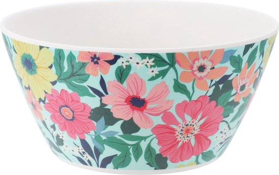 Set de vaisselle - 3 pièces - fleurs en mélamine - Ø 14,5