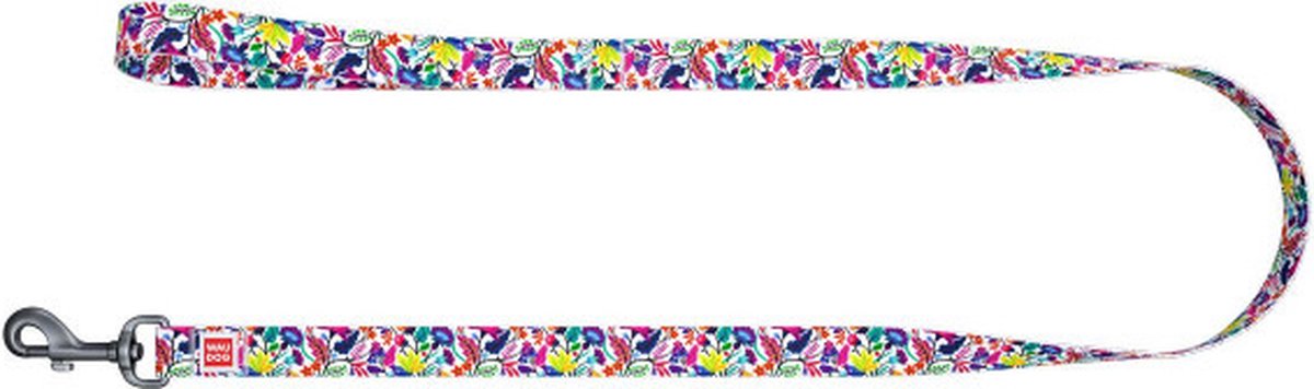 WAUDOG Magic Flowers Hondenlijn / Hondenriem - Nylon - Bloemenmotief - Breedte: 20 mm - Lengte: 122 cm - Geschikt voor middelgrote honden