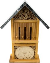 Deluxe Insectenhotel  voor Wilde Bijen en Vlinders - Gegalvaniseerd - Hardhout