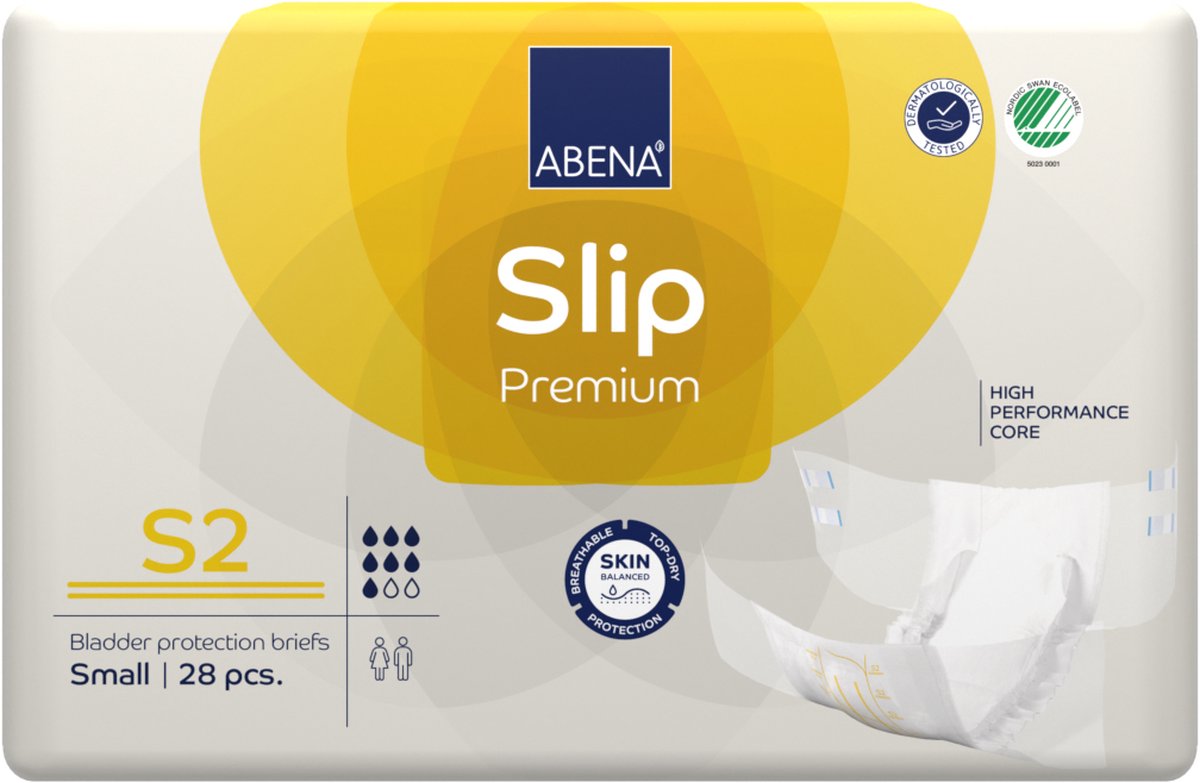 Goedkoopste ABENA Incontinentie Slip Premium S2 - Eendelig Verband ter Bescherming van Zwaar Urineverlies en (Dunne) Ontlasting - Perfecte Aansluiting door Flexibele Sluitstrips - 28 Stuks