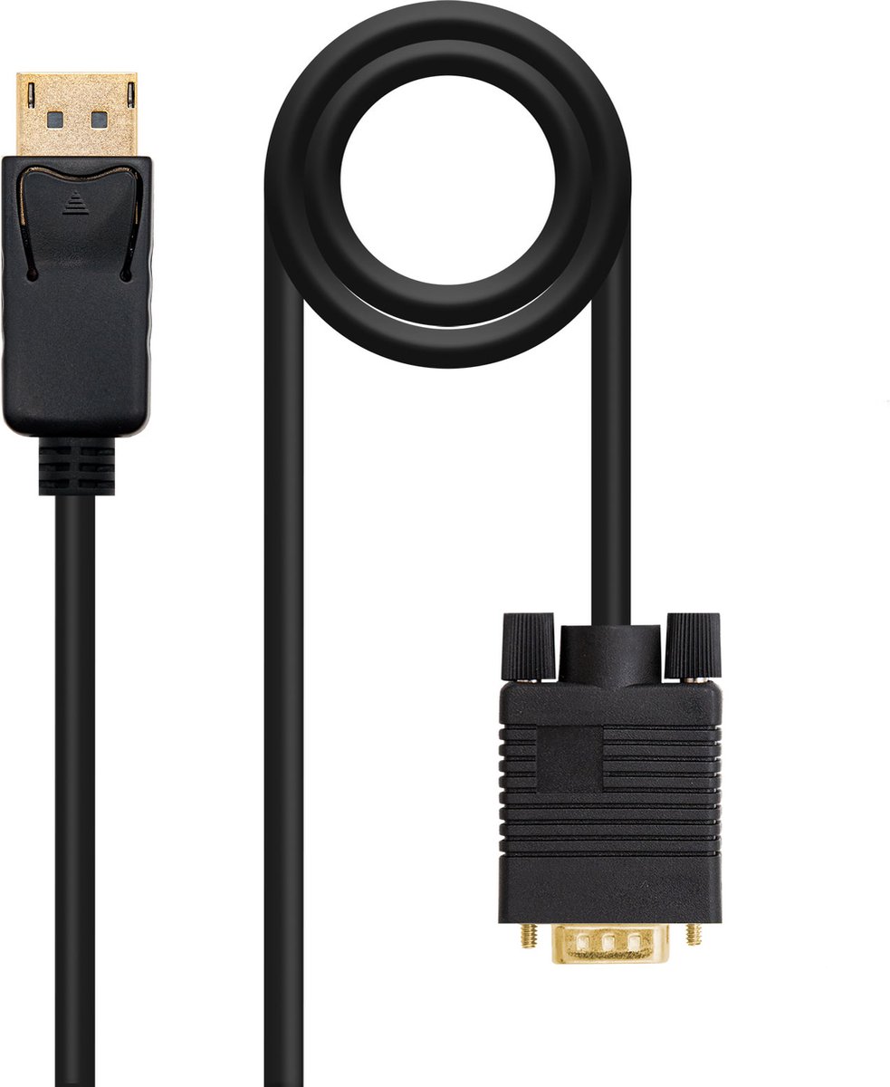 NANOCABLE 10.15.4402 - DisplayPort naar VGA-adapterkabel - 2 meter - 1920 x 1200 - Zwart