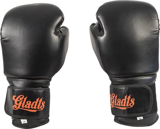 Gladts - Bokshandschoenen - Zwart - 14 Oz - Bokshandschoenen kinderen - Bokshandschoenen heren - Bokshandschoenen dames - Kickboks handschoenen - Bokshandschoenen 12 oz - Bokszak