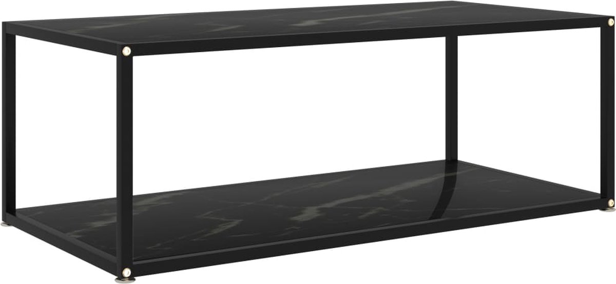 Salontafel 70 cm gehard glas zwart en transparant
