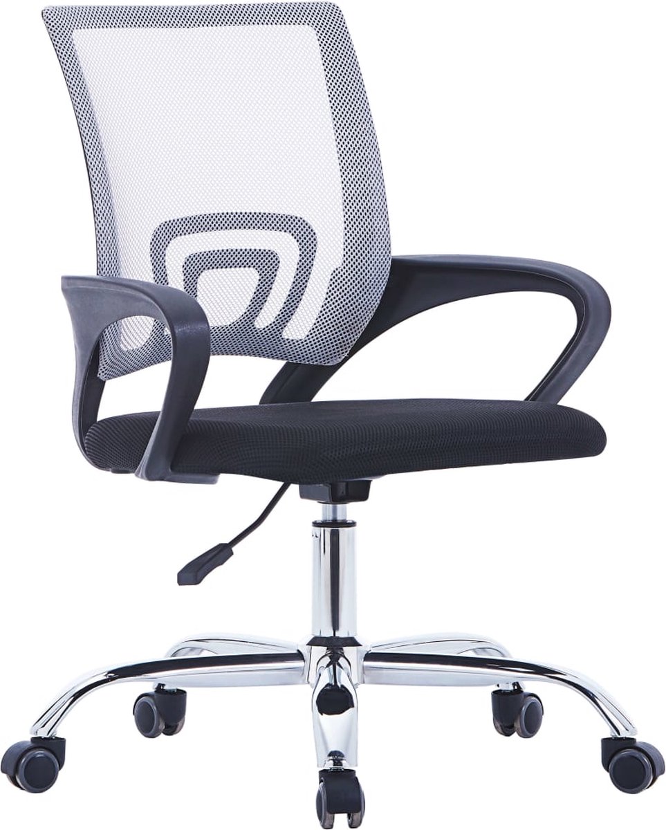 Prolenta Premium - Kantoorstoel met mesh rugleuning stof grijs