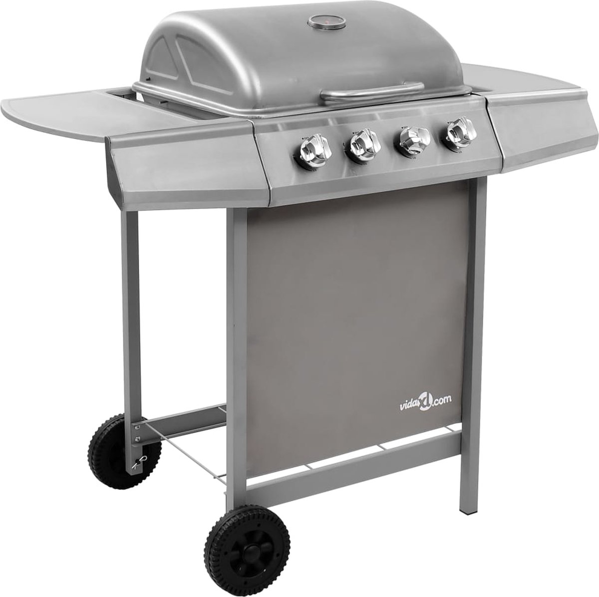 Prolenta Premium - Gasbarbecue met 4 branders zilverkleurig