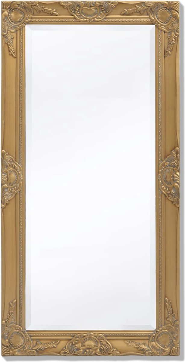 Wandspiegel Livorno met barok lijst 132x42x3,5 cm zwart | premiumXL