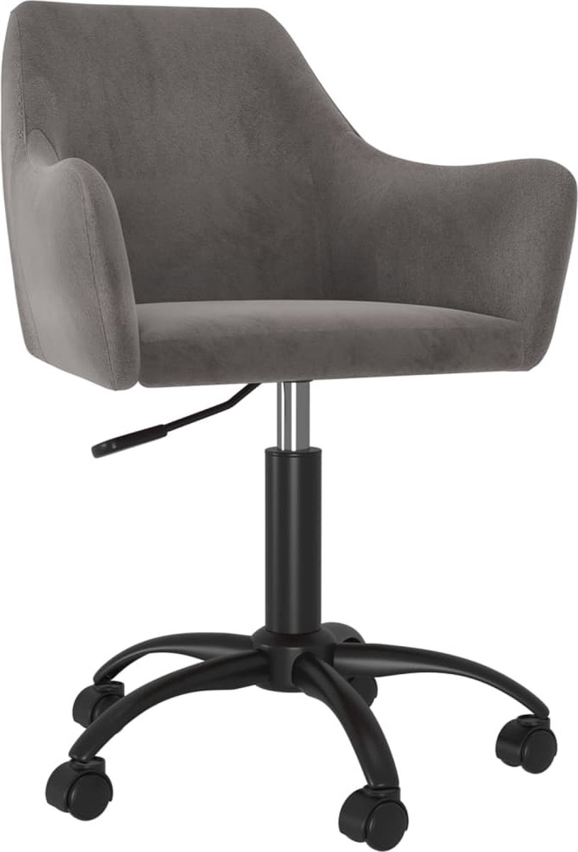 Prolenta Premium - Kantoorstoel draaibaar fluweel donkergrijs