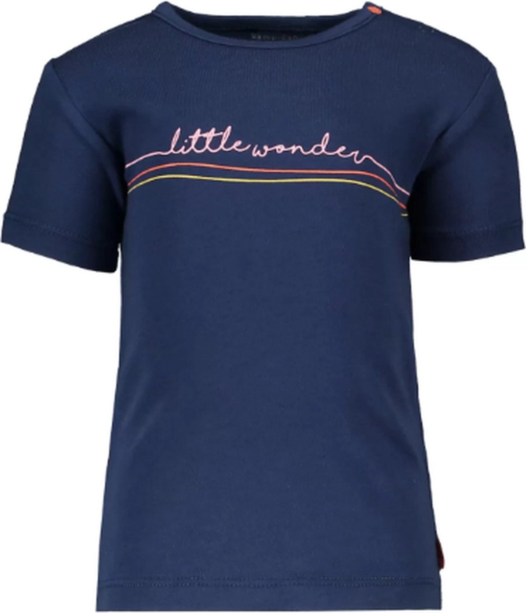 Bampidano - T-shirt donkerblauw met Little wonder in roze - Maat 56