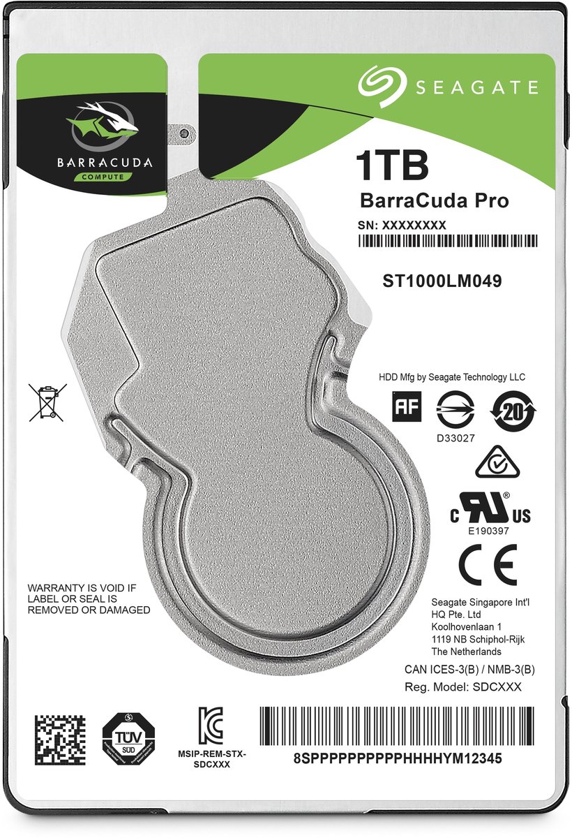 Seagate Barracuda Pro ST1000LM049 - Vaste schijf - 1 TB - intern - SATA 6Gb/s - 7200 tpm -buffer: 128 MB