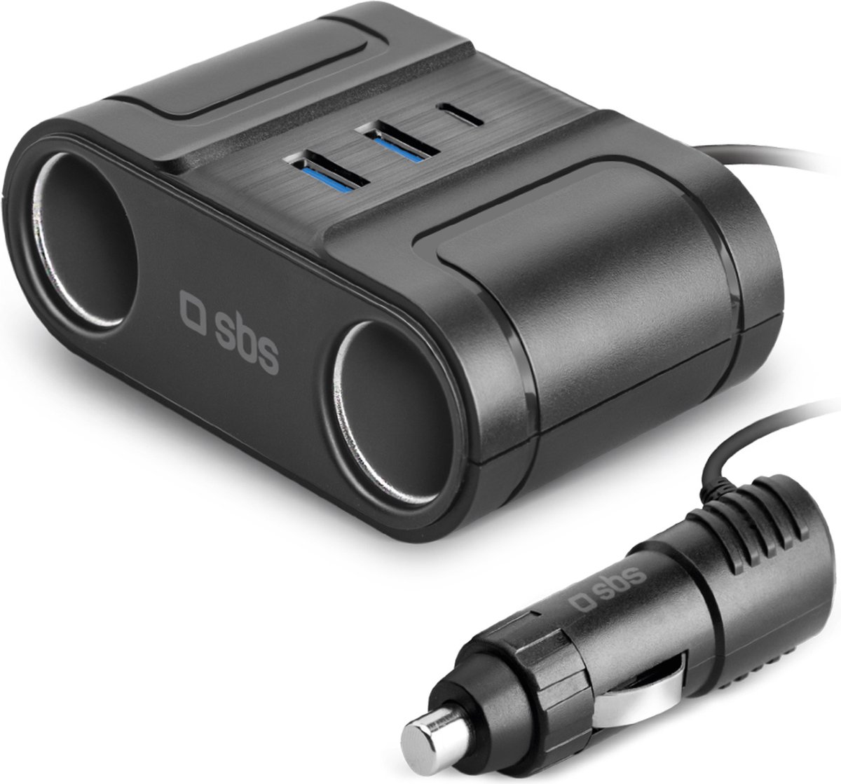 SBS TEHWCR2CAR3U oplader voor mobiele apparatuur Universeel Zwart Sigarettenaansteker Auto