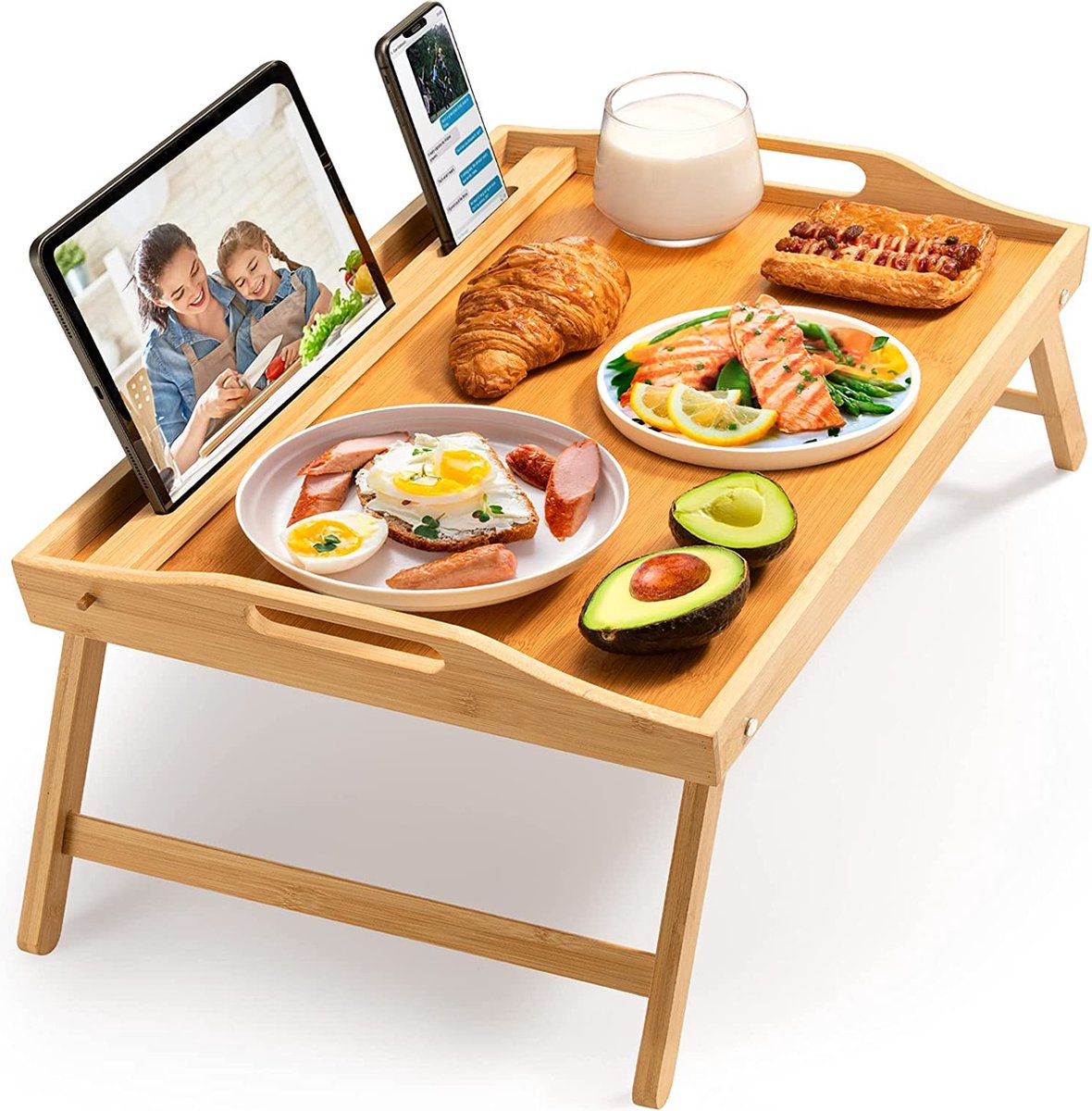 Table de lit - Table de lit - Petit déjeuner au lit - Table de canapé -  Table de petit