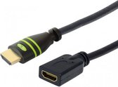 Techly ICOC HDMI-4-EXT018, 1,8 m, HDMI Type A (Standard), HDMI Type A (Standard), Compatibilité 3D, 10 Gbit/s, Noir