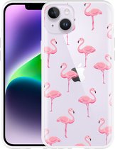 Geschikt voor Apple iPhone 14 Plus Hoesje Flamingo - Designed by Cazy
