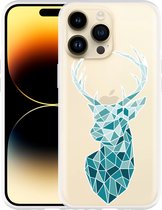 Geschikt voor Apple iPhone 14 Pro Max Hoesje Art Deco Deer - Designed by Cazy