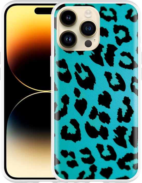 SCORPIFY IPhone 15 Pro Max Hoesje - Transparant Zwart Luipaard Print, Niet-vergelend, Schokbestendig Tot 3 Meter