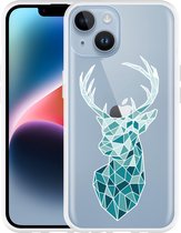 Geschikt voor Apple iPhone 14 Hoesje Art Deco Deer - Designed by Cazy