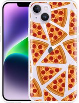 Geschikt voor Apple iPhone 14 Plus Hoesje Pizza Party - Designed by Cazy