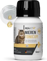 ReaVET - Nier Tonicum voor Katten - Ondersteunt de natuurlijke nierfunctie en urinewegen van je Kat - Geen kunstmatige smaakstoffen en geen toegevoegde suikers - 50ml