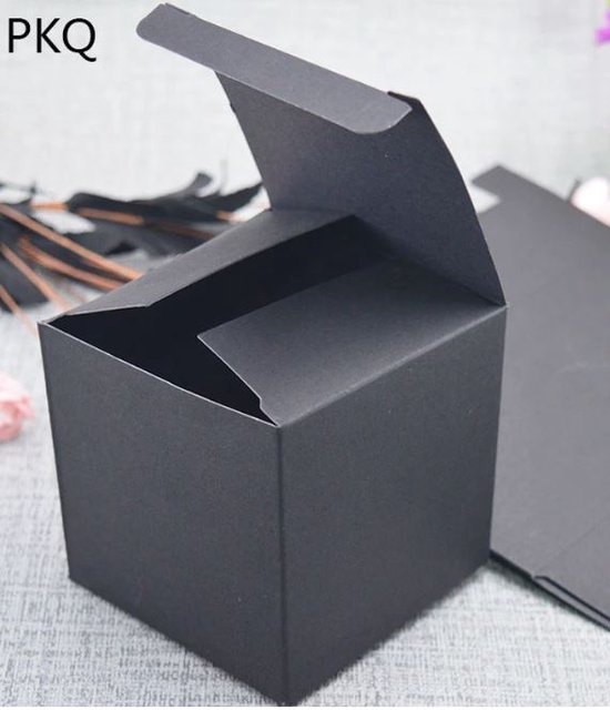 Coffret cadeau papier kraft 5x5x5 cm - 20 pièces - noir - bonbonnière |  bol.com