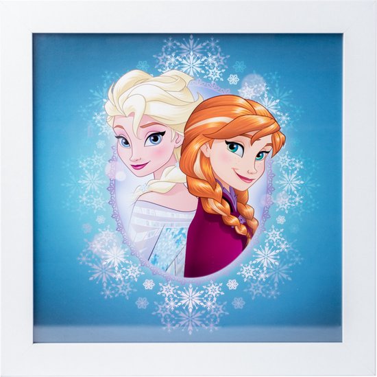 Disney Frozen Anna & Elsa - Art Print 30x30cm inclusief kader