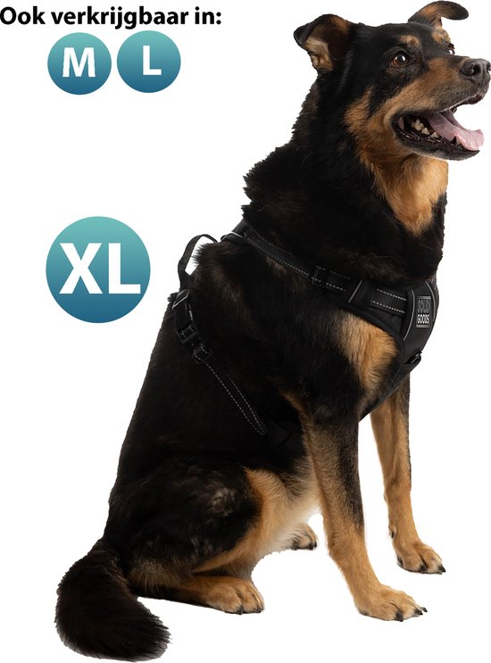 Hondentuigje – Hondenharnas - Anti Trek Tuig Hond – Y Tuig – Reflecterend – Zwart