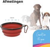 Opvouwbare Voerbak en Drinkbak - Rood - Voor Hond, Kat en Huisdieren - Hondenvoerbakje - Hondenvoer - Kattenbak - Inclusief Karabijnhaak