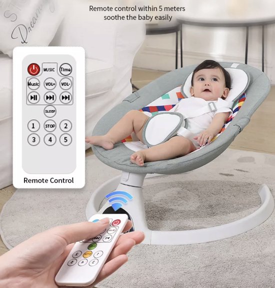Tissy Elektrische Kinderen Schommelstoel - Met Touch Screen - Bluetooth  muziek op... | bol.com