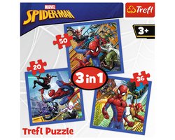 ② Spiderman 3 in 1 Puzzel - 20/36/50 stukjes - Trefl — Jouets