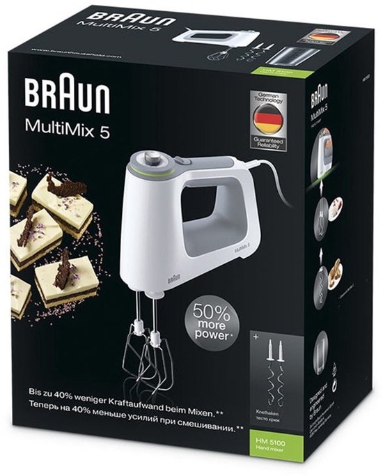Braun MultiMix 5 HM5100WH - Handmixer - Wit