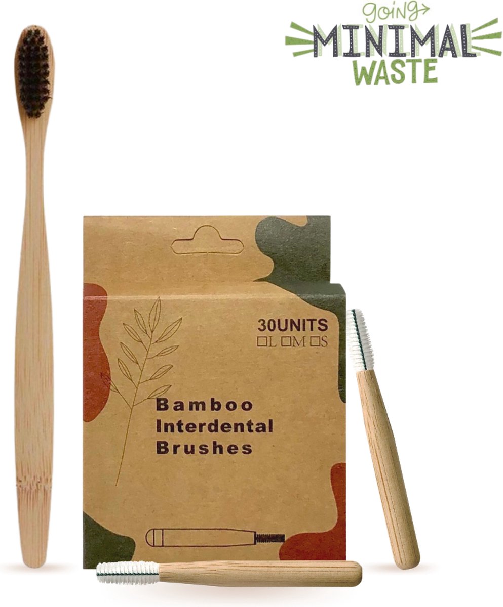green-goose® Tandverzorgingspakket Ragers | Bamboe Tandenborstel | 8 Bamboe Ragers (Type 4, 2 mm) | Duurzaam | Milieuvriendelijk | Minimal Waste