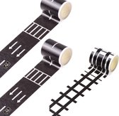 Washi tape - Wegen En Spoorlijnen Set - 2 x 5 m Weg - 1 x 5 m Spoorlijn