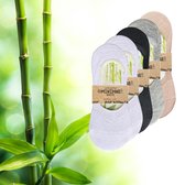 green-goose® | 5 paires de Footies en Bamboe | Chaussettes pour baskets | Gris | Noir | Blanc | Anti transpiration | 36 - 41 | Écologique et durable